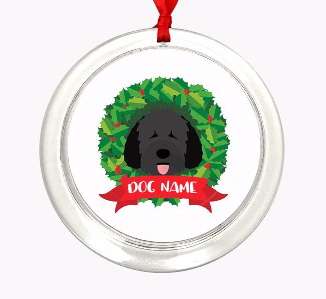 'Wreath' - Personalized {breedFullName} Christmas Decoration